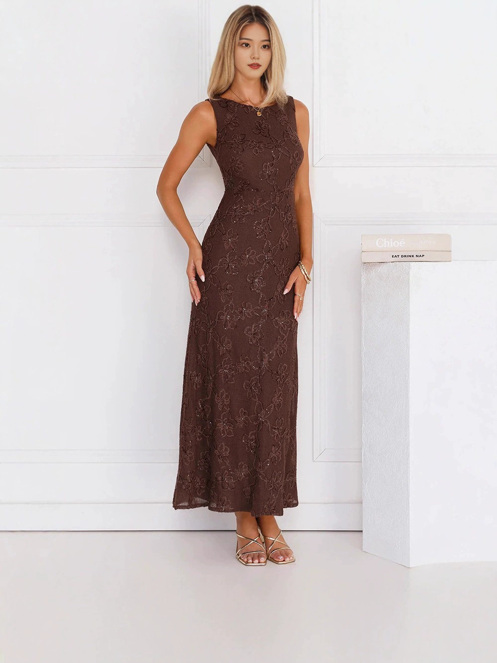 Zara Fall Backless Sleeveless High Street Maxi Dress